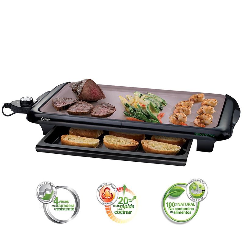 Parrilla Oster® con recubrimiento Bioceramic™ CKSTGRFM18W - Productos y  accesorios originales Oster ®