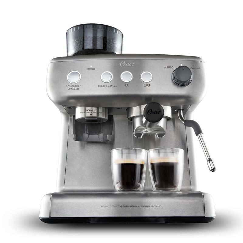 Cafetera automática de espresso negro metálico Oster® PrimaLatte