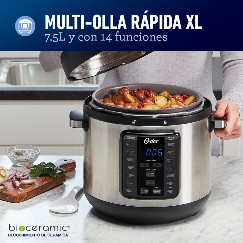 Multi-Olla Eléctrica de 7.5 L con 14 Programas Oster CKSTPCEC8801 – Healthy  Living Wares