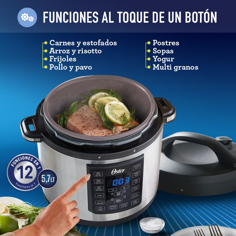 Olla Presión Express Eléctrica Oster Multiltifuncional 5.7 L