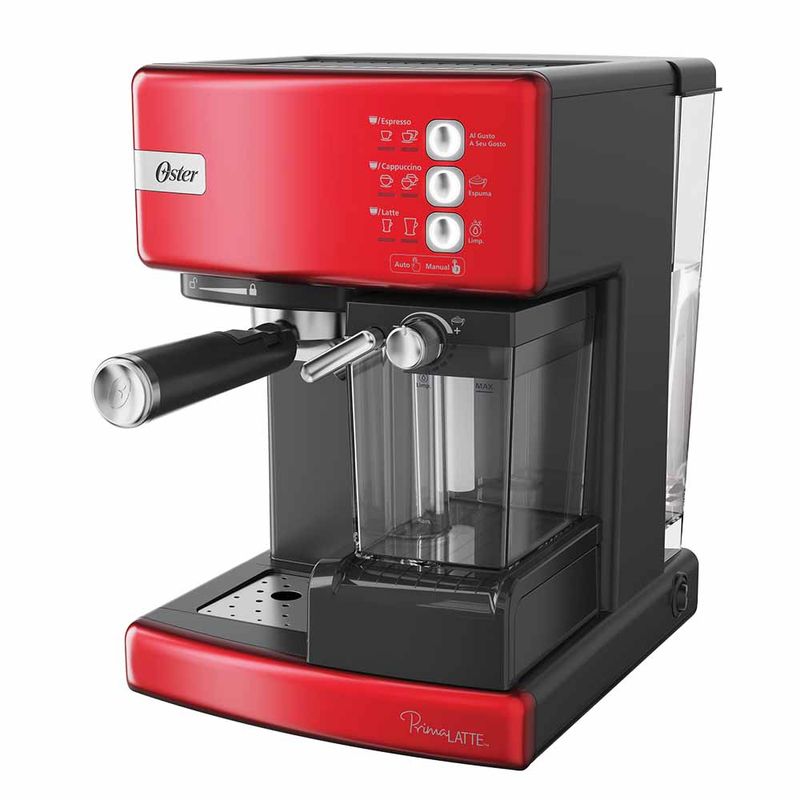 Kit Cafetera automática de espresso negro metálico Oster® PrimaLatte™  BVSTEM6603B y Molinillo de café Oster® con 18 ajustes - Productos y  accesorios originales Oster ®