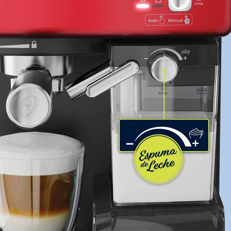 Cafetera automática de espresso roja Oster® PrimaLatte™ BVSTEM6603R -  Productos y accesorios originales Oster ®