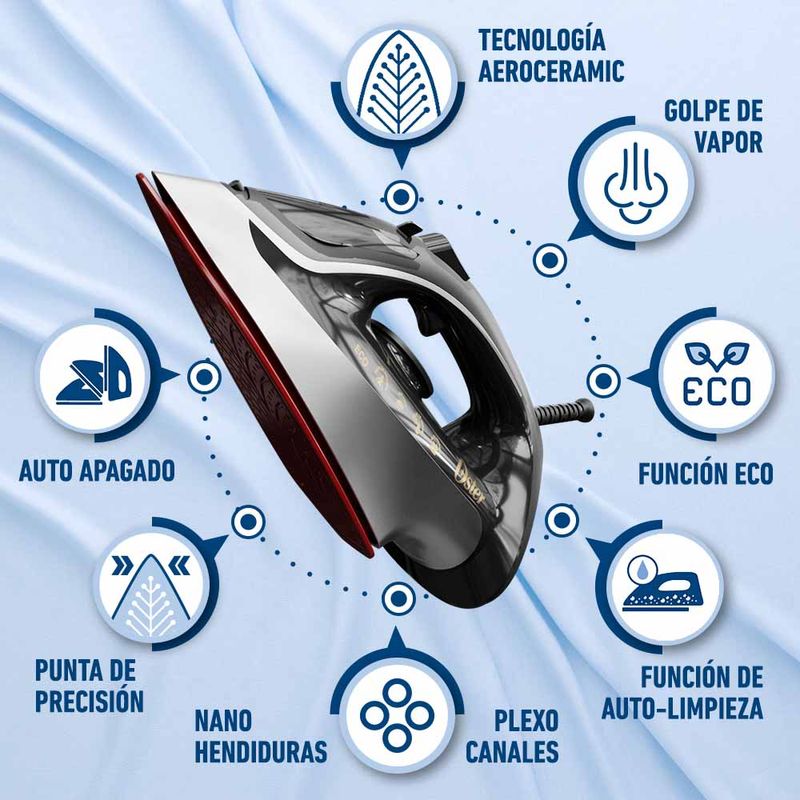 Plancha de vapor inalámbrica Oster® 2 en 1 con suela de cerámica GCSTCC5000  - Oster