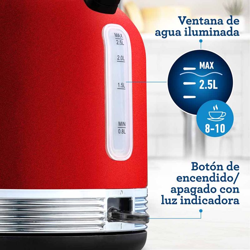 Hervidor eléctrico de vidrio con selección de temperatura e infusor de té  BVSTKT8990 - Productos y accesorios originales Oster ®