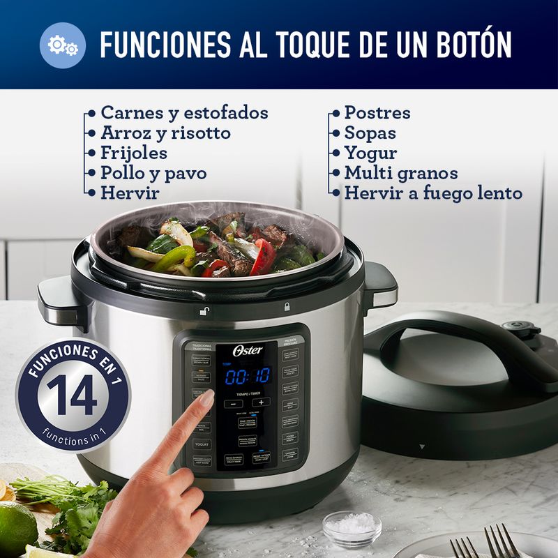 Multi-Olla rápida XL Oster® 7,5 litros y 14 funciones CKSTPCEC8801