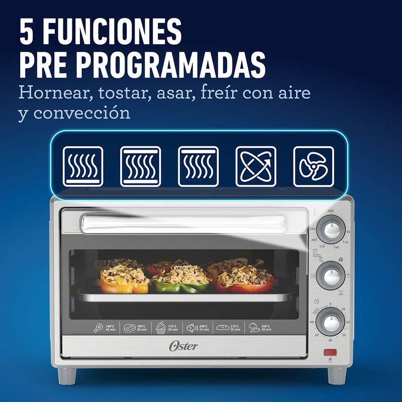 Horno con freidora de aire Oster® de 25L TSSTTVLS25 - Productos y  accesorios originales Oster ®