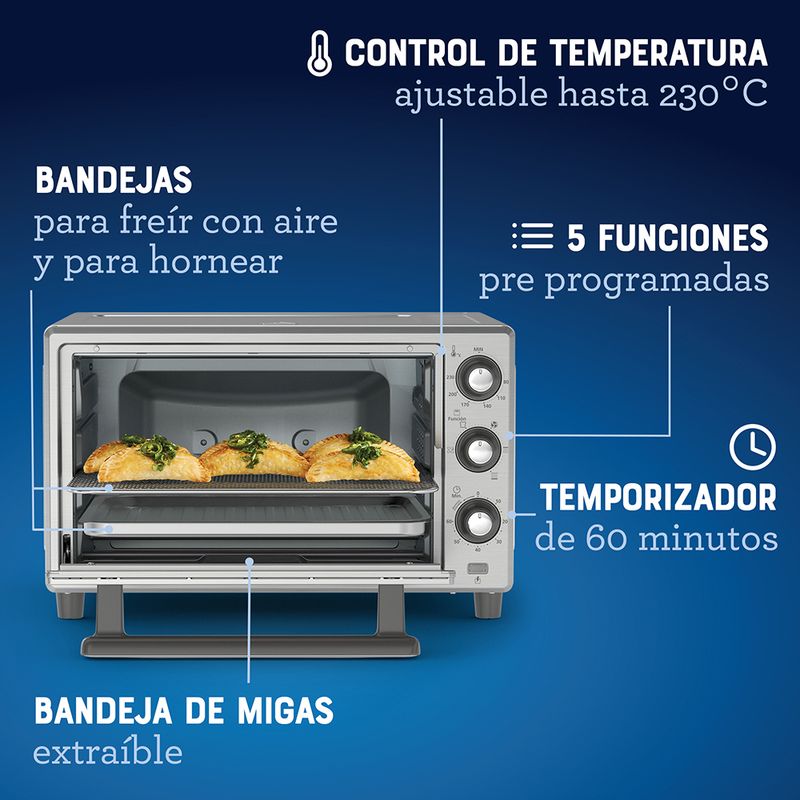 Horno con freidora de aire Oster® de 25L TSSTTVLS25 - Productos y  accesorios originales Oster ®