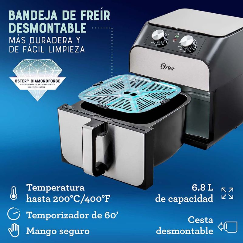 Freidora De Aire Oster® Con Capacidad De 6.8 L CKSTAF68T - Oster Chile