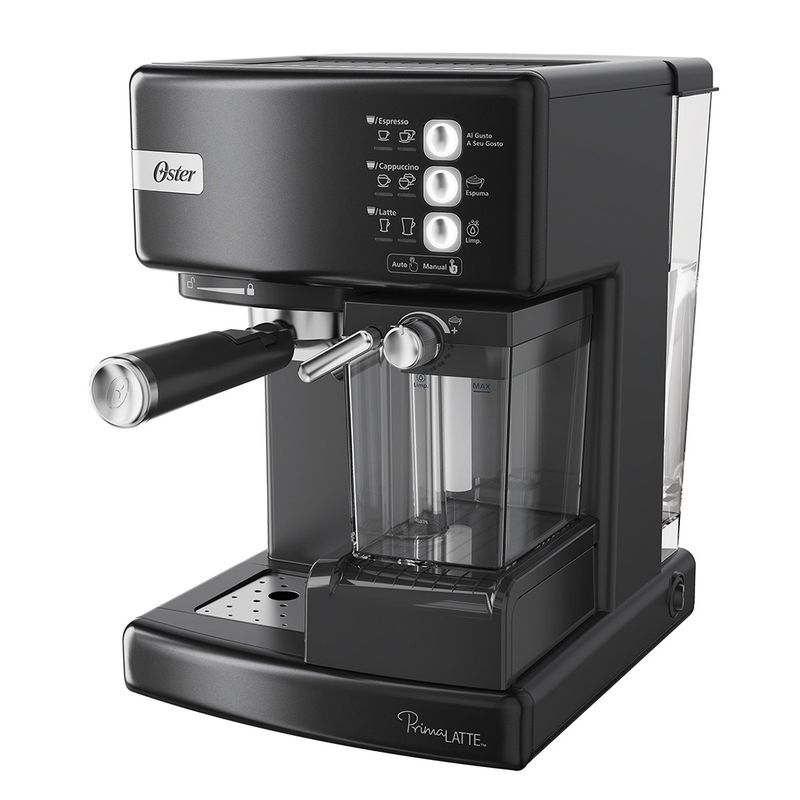 Cafetera automática de espresso negro metálico Oster® PrimaLatte™  BVSTEM6603B - Productos y accesorios originales Oster ®