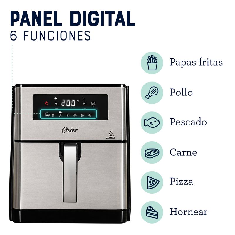 Freidora de aire digital Oster® con capacidad de 9L CKSTAF90D - Productos y  accesorios originales Oster ®