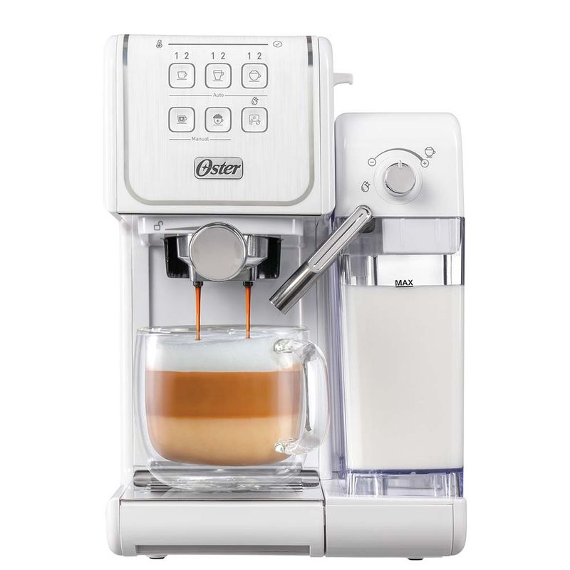 Cafetera automática de espresso negro metálico Oster® PrimaLatte™  BVSTEM6603B - Productos y accesorios originales Oster ®