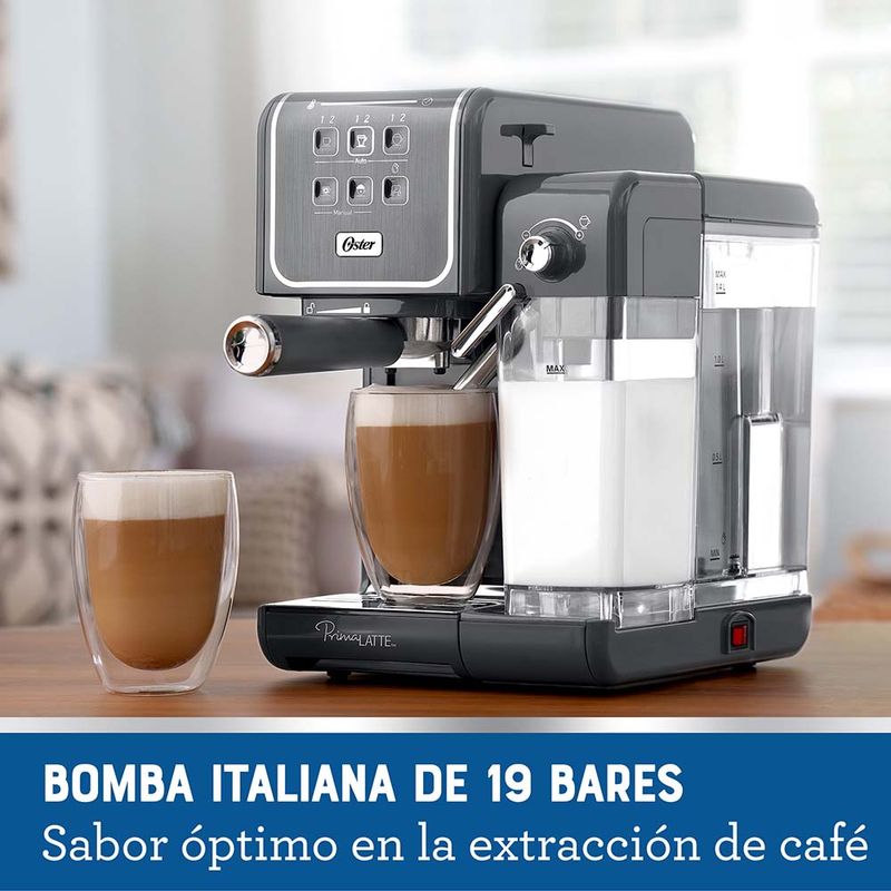 Cafetera automática de espresso celeste Oster® PrimaLatte™ BVSTEM6603CC -  Productos y accesorios originales Oster ®