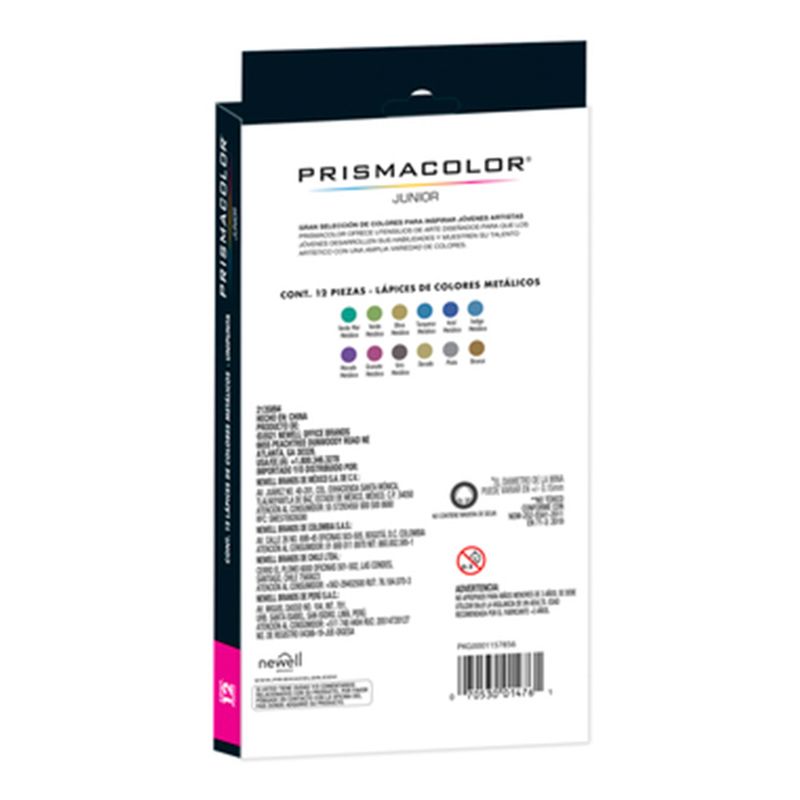 Lápices de color Prismacolor Jr. 12 colores metálicos