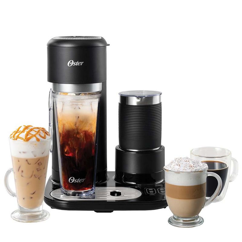 Cafetera automática de espresso negro metálico Oster® PrimaLatte™  BVSTEM6603B - Productos y accesorios originales Oster ®