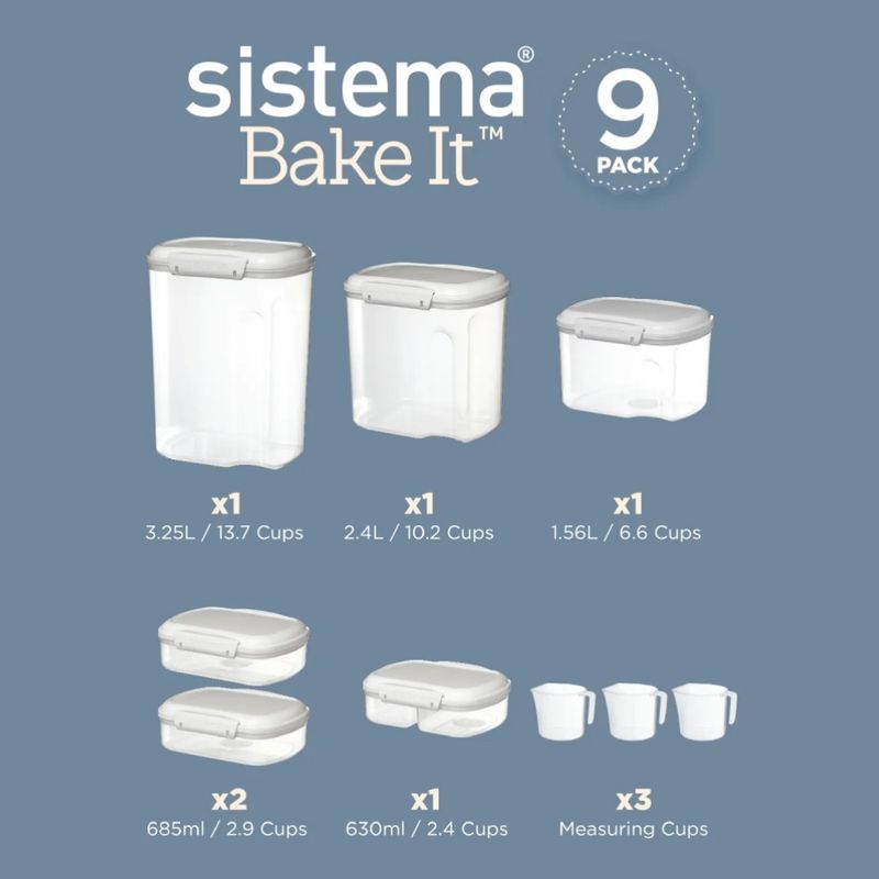 SISTEMA Set de 4 Herméticos Sistema Bento To Go con pote para yogurt 1.65L