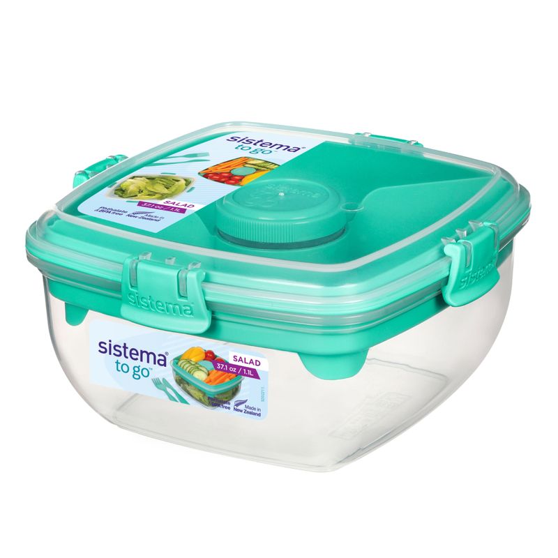 SISTEMA Set de 4 Herméticos Sistema Bento To Go con pote para yogurt 1.65L