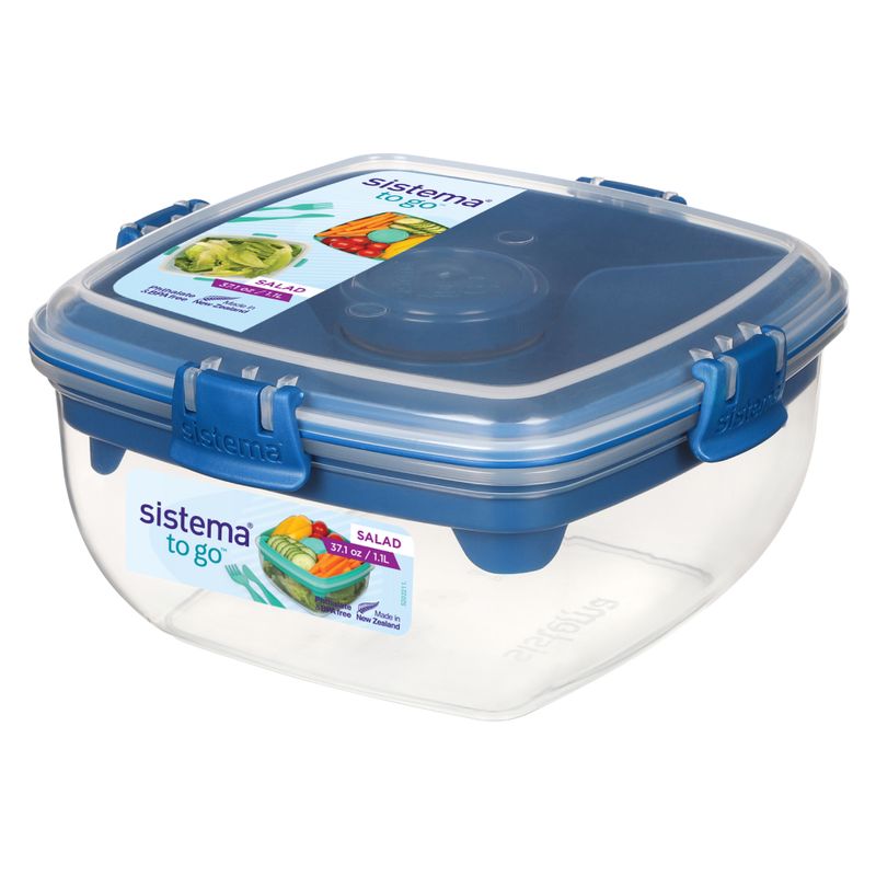 SISTEMA Set de 4 Herméticos Sistema Bento To Go con pote para yogurt 1.65L