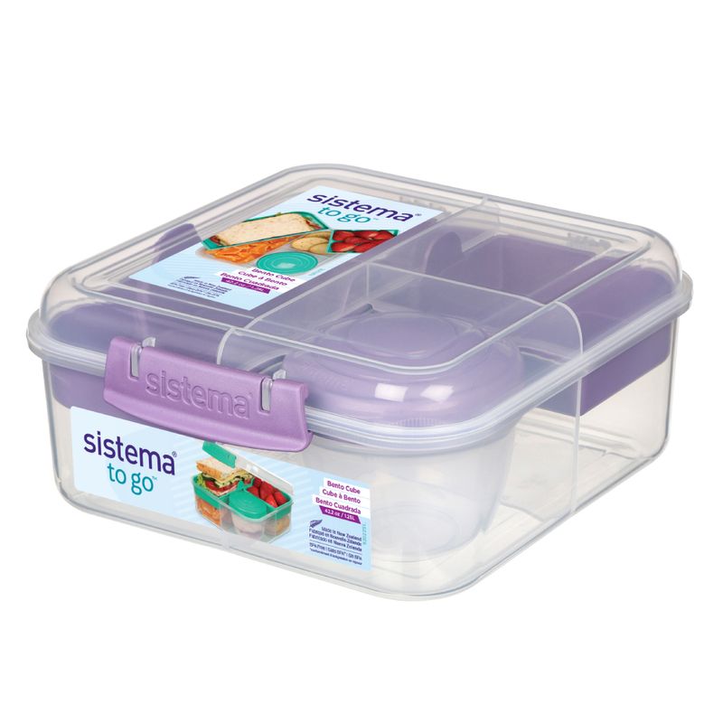 SISTEMA Set de 4 Herméticos Sistema Bento To Go con pote para yogurt 1.65L
