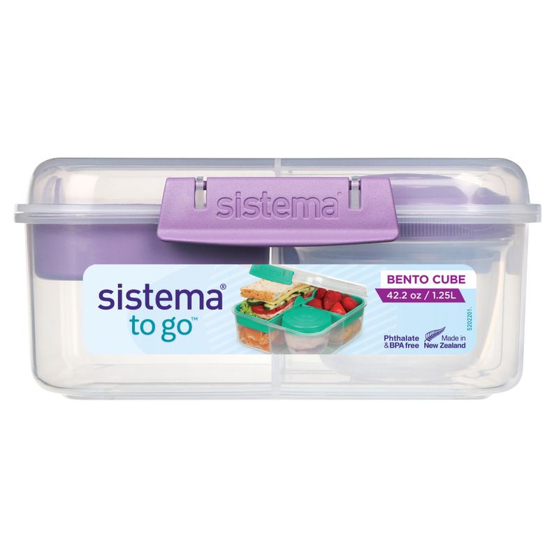 SISTEMA Set de 4 Herméticos Sistema Bento To Go con pote para yogurt 1.65L