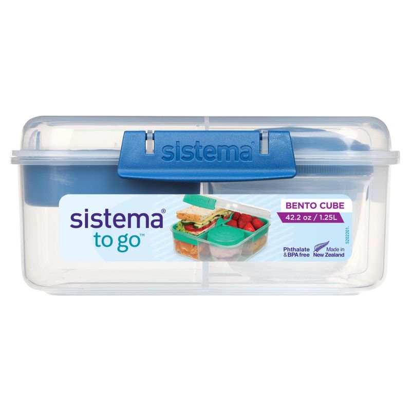 SISTEMA Set de 4 Herméticos Sistema Bento To Go con pote para yogurt 1.65L