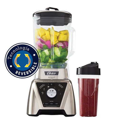 Licuadora Xpert Series™ niquelada con control de textura y un Blend N Go BLST3BCPG