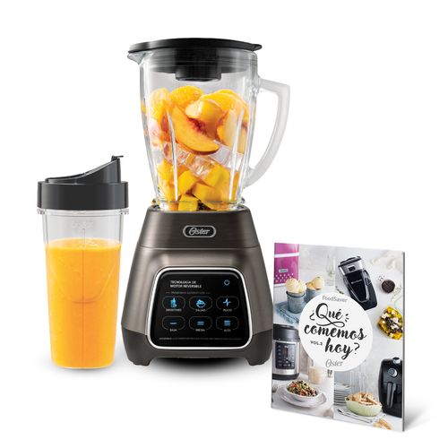 Licuadora Oster® programas automáticos con tecnología reversible, pantalla táctil y vaso BLend-N-Go BLSTPYG1312XBG + Revista de receta de regalo