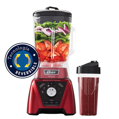 Licuadora Xpert Series™ roja con control de textura y un Blend N Go BLST3BRPG