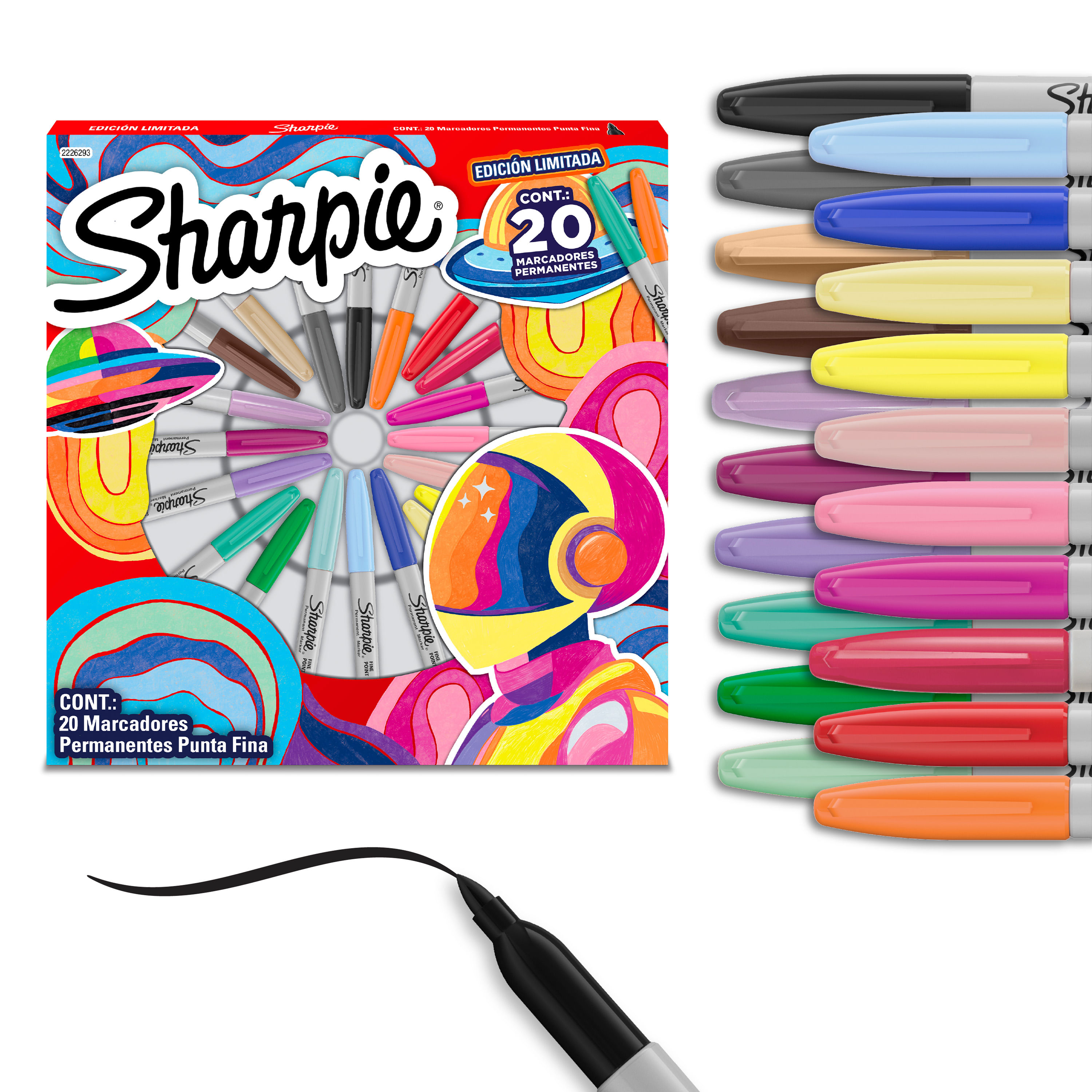 Sharpie® Marcadores Permanentes, Punta Fina, Colores Surtidos, Edicion ...