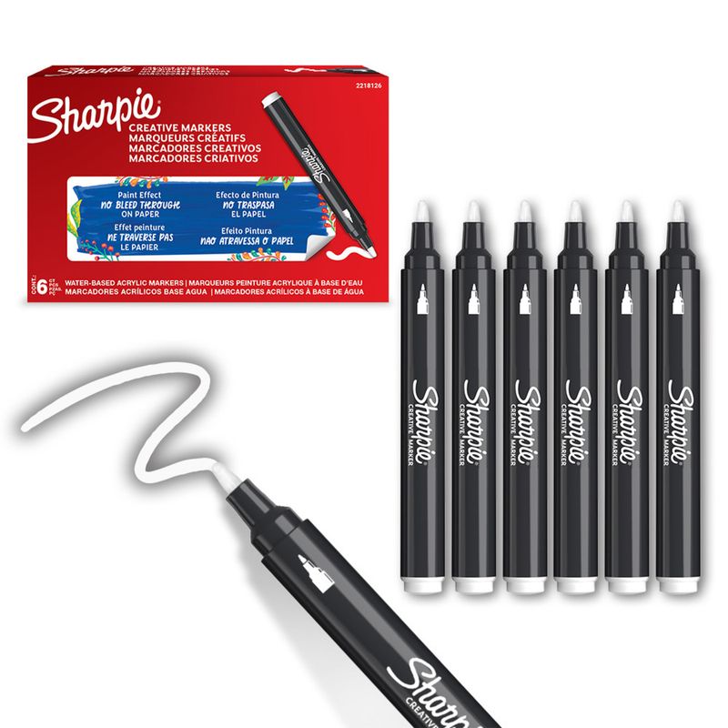 Kit Marcador Sharpie® acrílico punta bala y pincel 12 colores