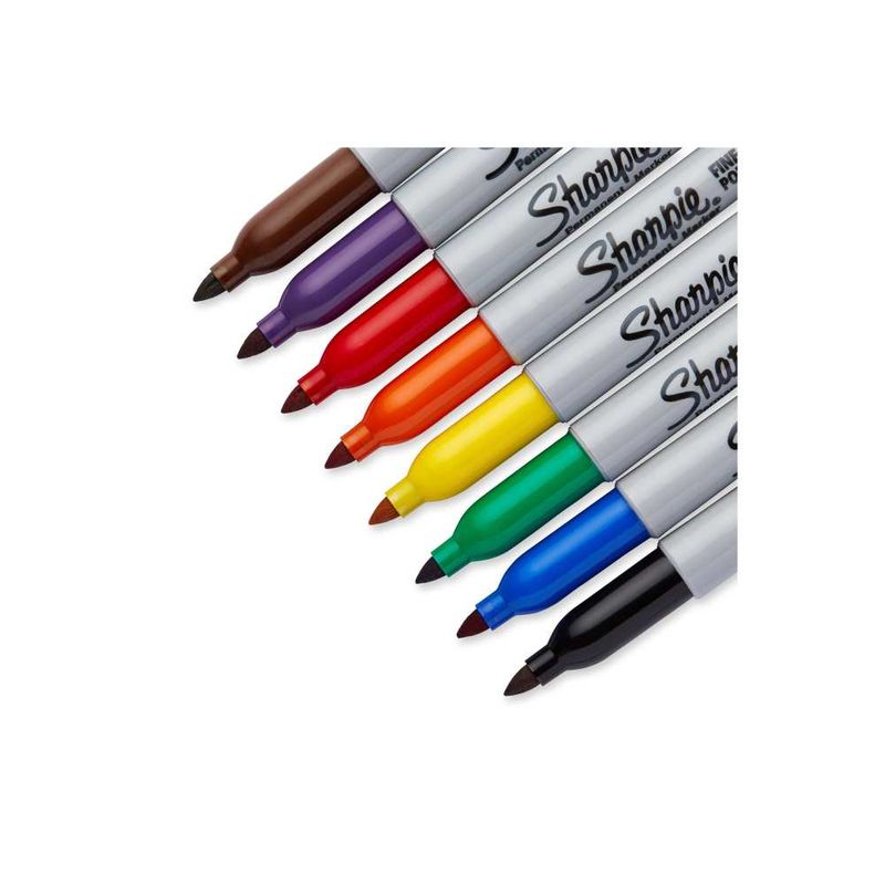Marcadores permanente Sharpie punta fina blíster x8 colores básicos