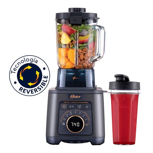 Licuadora profesional Titan Oster® de 2200 W con 4 programas, 5 velocidades, vaso de vidrio 2.5 y cuchilla de acero inoxidable, Negra, BLSTXT-XG-052