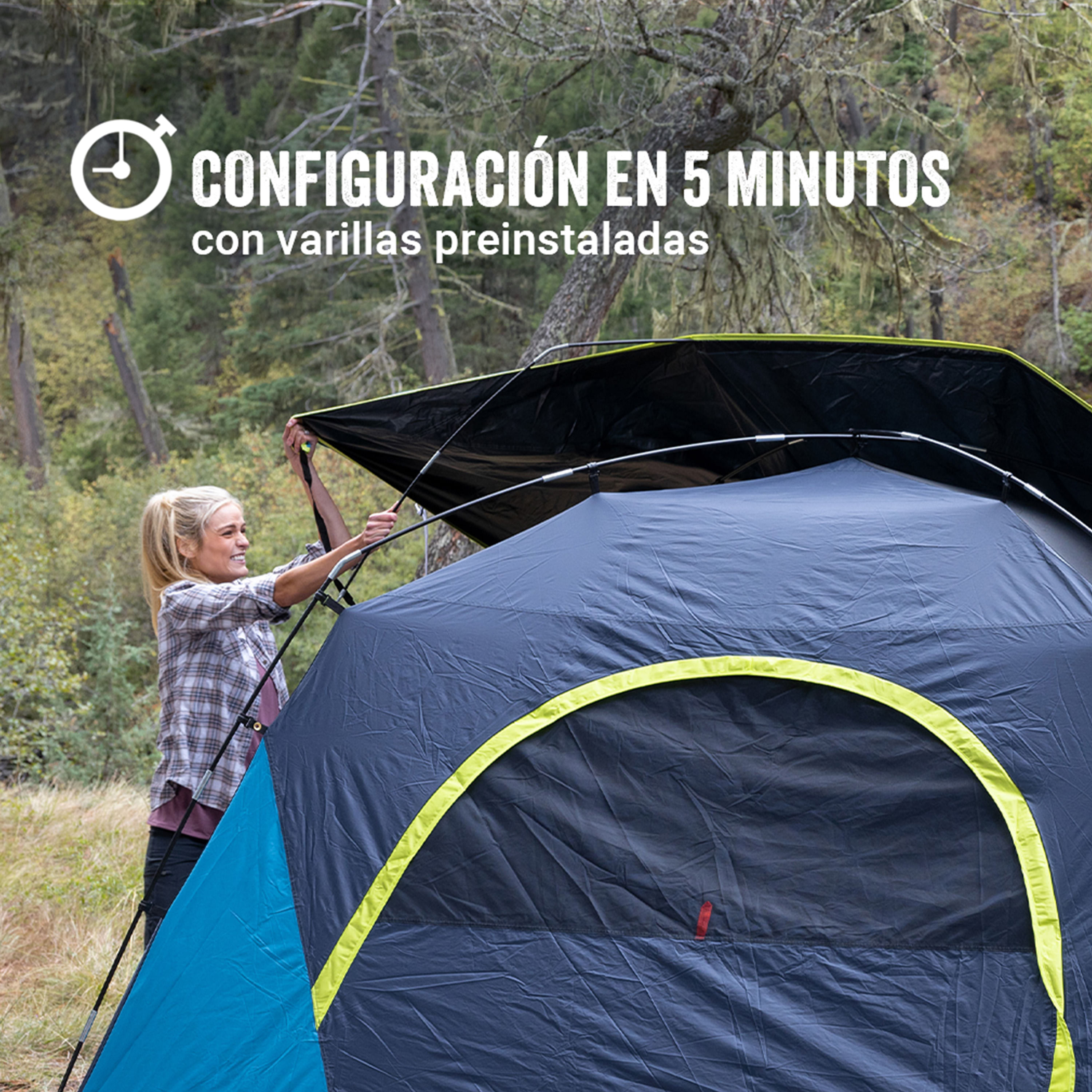 コールマン Wide Sky Roof Carpa Coleman® Skydome con Dark Room para 6 Personas, Azul y Verde